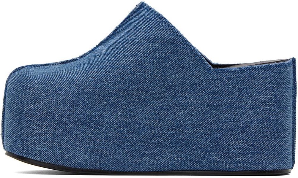 Blue Denim Branded Wedge Clogs