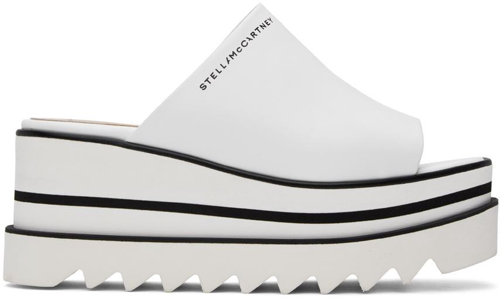 White Sneak-Elyse Platform Mules