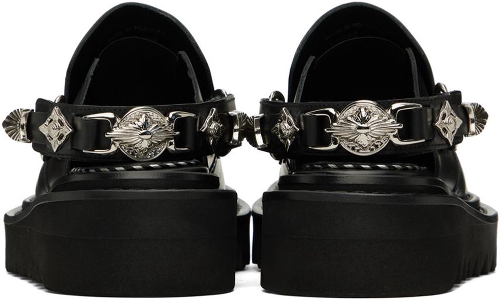 Black Embellished  Loafers