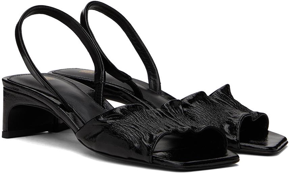 Black 'The Gathered Scoop' Heeled Sandals