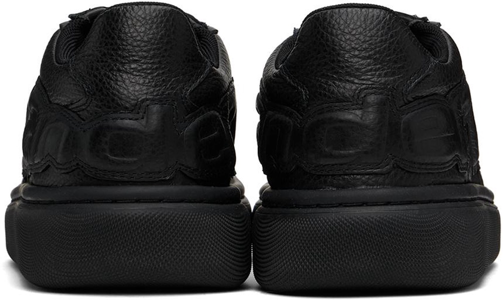 Black Puff Pebble Leather Sneakers