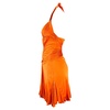 S/S 2005 Roberto Cavalli Plunging Orange Corseted Backless Viscose Mini Dress