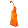 S/S 2005 Roberto Cavalli Plunging Orange Corseted Backless Viscose Mini Dress