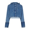 Denim hooded shirt