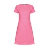 Raschel tweed calf-length dress with logo