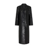 Quinn long leather coat