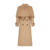 Classic cotton gabardine trench coat with cape