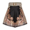 Illustration silk & cotton shorts