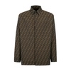 monogram-pattern shirt jacket