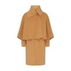 Wool and cashmere cape coat