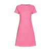 Raschel tweed calf-length dress with logo