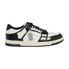 'Skel Top Low' White And Black Sneakers With Skeleton Patch In Leather Man