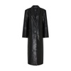 Quinn long leather coat