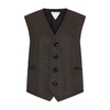 Brown Houndstooth Wool Waistcoat