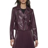 DKNY Women's Zipped Detail Faux Leather Moto Jacket