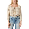 Lucky Brand Women's Beaded Peasant Top