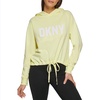 DKNY Women's Hoodie Drawcord Terrycloth Logo Top