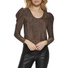 DKNY Women's Puff Long Sleeve Metallic Top