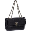 Anne Klein Lion Lady Flap Shoulder Bag,Black/Black,One Size