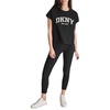 DKNY Women's Short Sleeve Cropped Camo Sparkle Varsity Logo T-Shirt