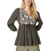 Lucky Brand Women's Embroidered Tiered Tunic Top