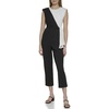 Calvin Klein womens Tie at Waist Sleevless 2 Tone Jumpsuit