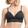 Maidenform Womens M Lace Trim Triangle Rib Bralette