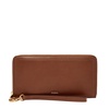 Fossil Women's Logan Leather RFID-Blocking Zip Around Clutch Wallet with Wristlet Strap for Women