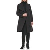 Calvin Klein Women's Ring Snap Detail Asymmetrical Closure Stand Collar Welt Pockets Coat