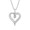 Amazon Essentials Sterling Silver Diamond Double Heart Pendant Necklace (1/10 cttw),18" , (previously Amazon Collection)