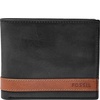 Fossil Men's Leather Bifold Wallet with Coin Pocket for Men