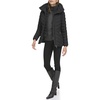 DKNY Women's Short Puffer Coat, Hooded Black, X-Small