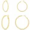 Amazon Essentials Plated Diamond Cut Hoop Earring Set