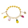 Betsey Johnson Womens Pineapple Charm Stretch Bracelet