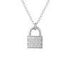 Amazon Essentials 1/10 CT TW Diamond Lock Necklace in Plated Sterling Silver (previously Amazon Collection)