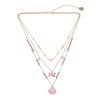 Betsey Johnson Womens Shell Layered Necklace