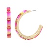 Faux Stone Baguette Hoop Earrings