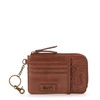 The Sak Iris Wallet in Leather, Elevated Card Holder with Keychain, Teak Leaf Embossed