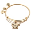 Alex and Ani Connections Expandable Bangle for Women, 2021 Graduation Cap Charm, Rafaelian Gold Finish, 2 to 3.5 in