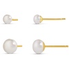 Amazon Essentials 14K Gold or Sterling Silver Freshwater Pearl Stud Earring Set