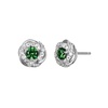 Amazon Essentials Created Gemstone and 1/8th CT TW Lab Grown Diamond Love Knot Stud Earrings in Platinum Over Sterling Silver (previously Amazon Collection)