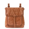 The Sak Ventura Backpack in Leather, Adjustable Convertible Strap, Tobacco Floral Emboss