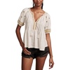 Lucky Brand Women's Easy Embroidered Babydoll Top