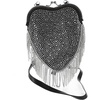 Betsey Johnson Flutter Rhinestone Fringe Heart Frame, Black