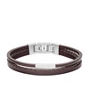 Fossil Men's Casual Stainless Steel and Genuine Leather Bracelet for Men