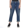 DKNY Women's Cuffed Boyfriend Straight Jeans