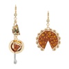 Betsey Johnson Womens Pumpkin Pie Mismatch Earrings