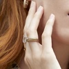 Gold Ridged Arch Ring