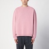 Studio Nicholson Hemyl Pink Wool Crew Neck Sweater