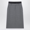 Sportmax Grey Wool Midi Skirt